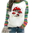 thumbnail image 1 of Fall Holiday Sweatshirts Womens Christmas Outfits Graphic Long Sleeve Sweaters Xmas Crewneck Loose Tops, XL White, 1 of 5