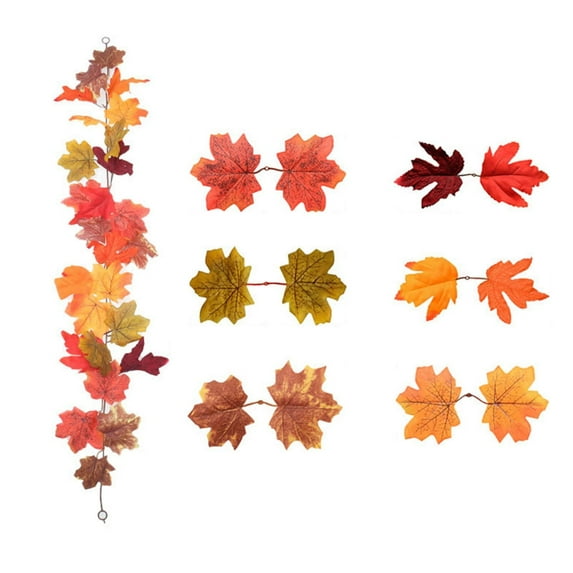3.3Ft Fall Decoration For Home, Artificial Fall Garland, Realistic Fall Leaves Garland, Thanksgiving Garlands Indoor, Colorful Leaves Autumn Garlands For Fall Harvest Thanksgiving Decorations