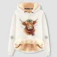 thumbnail image 1 of Fall Hoodie For Women Funny Cow Print Casual Loose Fit Comfort Christmas Sweatshirt Warm Soft Xmas Blouses Long Sleeve Pullover Tops Fall Winter Loungewear Outfits Clothes, 1 of 3