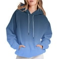thumbnail image 1 of Fall Hoodies for Womens Fashion Gradient Color Sweatshirts Casual Loose Outdoor Hooded Jackets Round Neck Long Sleeve Hoody Sweatshirt Pullover Winter Outwears Plus Size with Pocket, 1 of 7