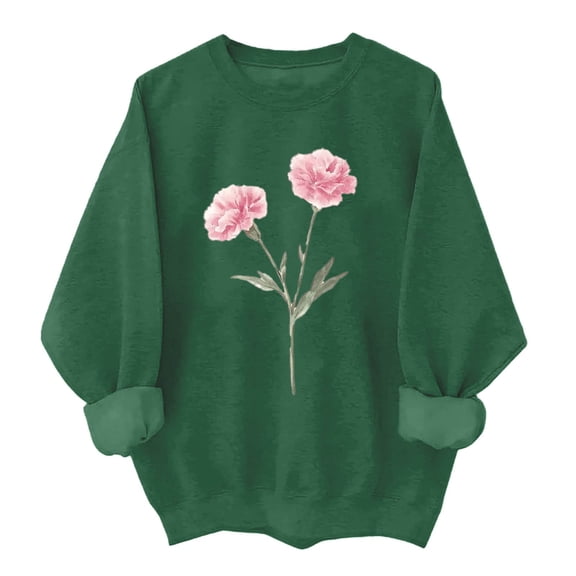 Fall Hoodless Sweatshirt for Women Printed Casual Crewneck Long Sleeve Ladies Loose Hoodless Sweatshirts