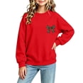 thumbnail image 1 of Fall Hoodless Sweatshirts for Girl Loose Leopard Bow Printed Long Sleeve Crew Neck Solid Color Fashion Casual Pullover Tops Red 01 2-3 Years, 1 of 7