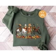 thumbnail image 1 of Fall Horse Graphic Sweatshirt: Autumn Farm Animal Crewneck Sweatshirt All Size S-5XL, 1 of 5