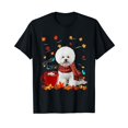 thumbnail image 1 of Fall Hot Chocolate White Bichon Frise Cotton T-Shirt, 1 of 5