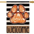 thumbnail image 1 of Fall House Flag 28 x 40 Inch Double Sided Dog Paw Black Stripes Autumn Leaf Holiday Welcome Yard Burlap Large Flag Seasonal Outside Mailbox Outdoor Decoration, 1 of 6