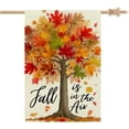 thumbnail image 1 of Fall House Flag 28x40 Inch Double Sided for Outside Large Burlap Autumn Tree Maple Leaves Holiday Yard Decoration, 1 of 5