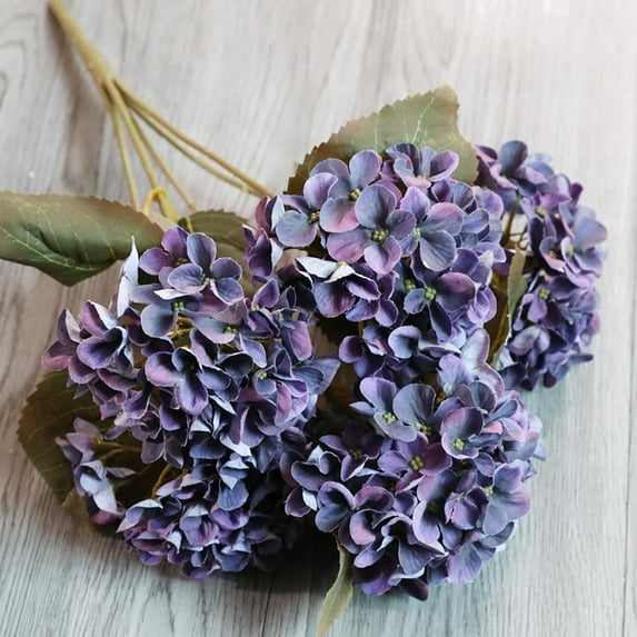 Fall Hydrangea Artificial Flowers, Fake Artificial Hydrangeas with Stems for Bouquet Table Centerpieces Halloween, Faux Hydrangea Flowers for Vase Home Indoor Outdoor Decoration(C,6)