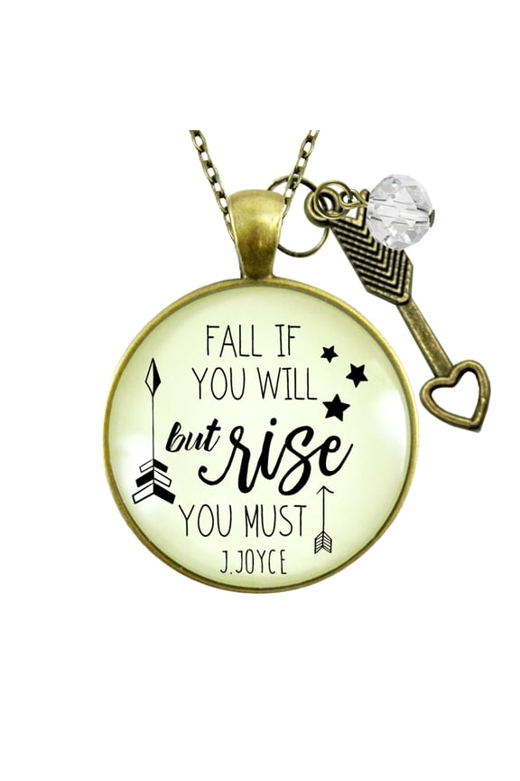 Fall If You Will Necklace Gutsy Goodness Female Adult Bronze Metal Jewelry