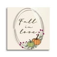 thumbnail image 1 of Fall In Love Bisque Circle Pumpkins 12 x 12 Glass Wall Hanging Sign, 1 of 4
