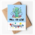 thumbnail image 1 of Fall In Love Cactus Art Deco Fashion Wedding Cards Congratulations Greeting Envelopes, 1 of 4