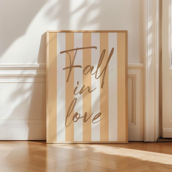 Fall In Love Cozy Autumn Quote Wall Art Unframed Paper Print