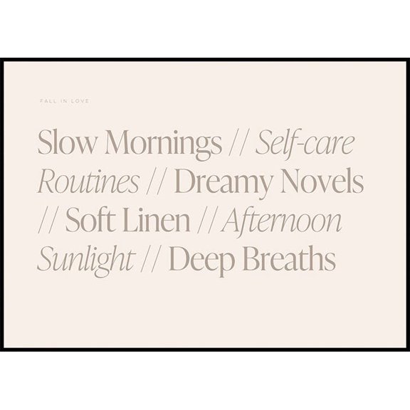 Fall In Love Poster Wall Art, Modern Wall Decor For Living Room Bedroom, 24x36 UNFRAMED