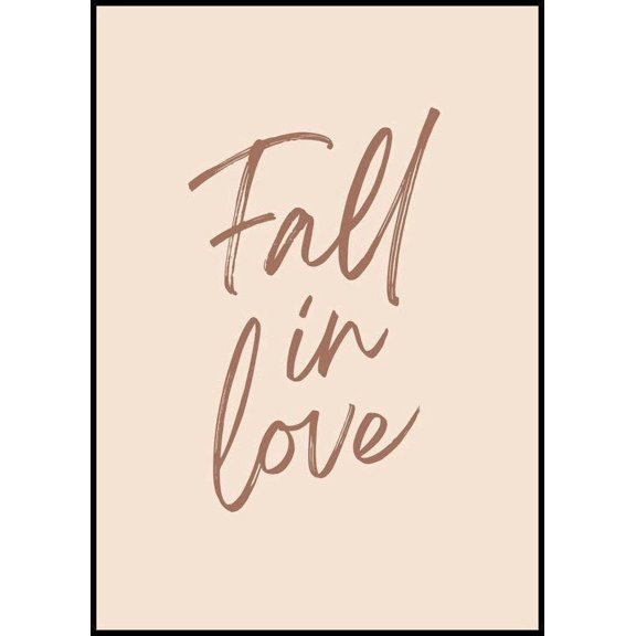Fall In Love Script Poster Wall Art Home Decor Office Wall Art Living Room Decor, Paper Poster Only