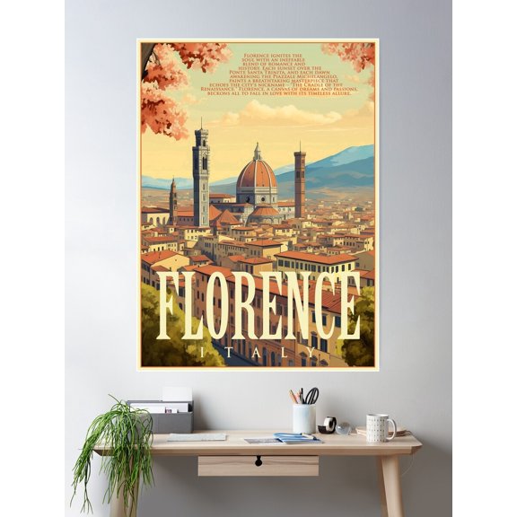 Fall In Love With Florence Poster Wall Art, Modern Wall Decor For Living Room Bedroom, 16x24 UNFRAMED
