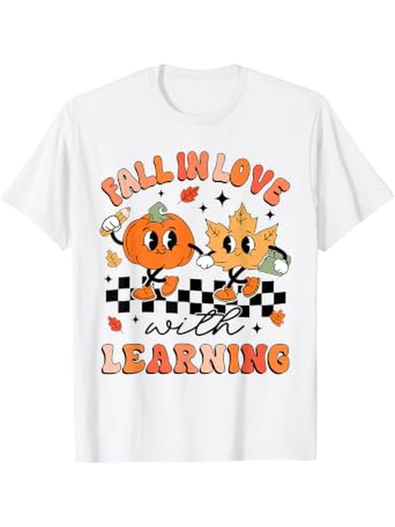 Fall In Love With Learning Groovy Trick Or Teach Teachers T-Shirt