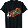 thumbnail image 1 of Fall In Love With Music Autumn Thanksgiving Music Teacher T-Shirt men and women can wear,black,white,creative gift, 1 of 4