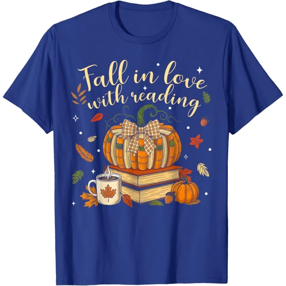 Fall In Love With Reading Teacher Autumn Lovers T-Shirt Unisex S-5XL Hot Trending Shirt, Vintage Birthday Gift