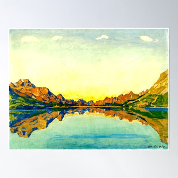 Fall In Silvaplana By Ferdinand Hodler Poster Wall Art, Modern Wall Decor, 24x36 UNFRAMED