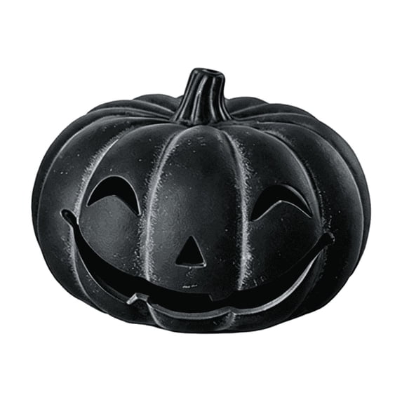 Fall Indoor Decor, Indoor Halloween Table Decorations, Light Up Halloween Decorations, Pumpkin Home Decor, Matte Black Small Pumpkin Tea Light Candle Holder, Perfect for Table
