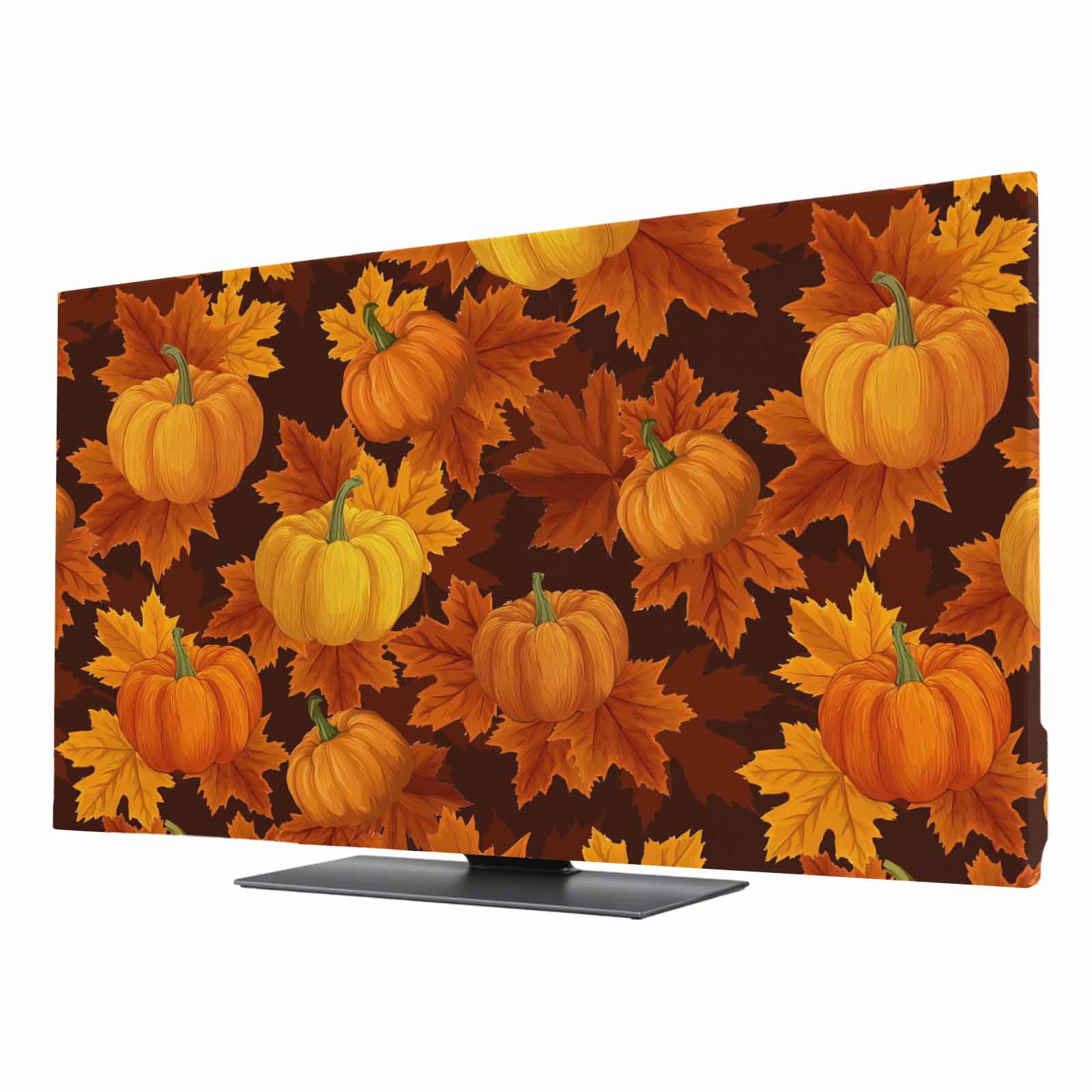 Fall Indoor TV Cover 55 Inch Orange Harvest Pumpkin Elastic TV ...