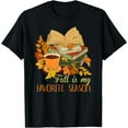 thumbnail image 1 of Fall Is My Favorite Season Autumn Vibes Book Leaves Women T-Shirt Black Large, 1 of 4