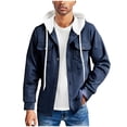 thumbnail image 1 of Fall Jacket Sevevn Men's Long Sleeve Button Down Shirt Jacket with Hood Color Block Hooded Jacket with Pockets, 1 of 9