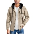 thumbnail image 1 of Fall Jacket Sevevn Men's Long Sleeve Button Down Shirt Jacket with Hood Color Block Hooded Jacket with Pockets, 1 of 9
