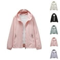 thumbnail image 1 of Fall Jacket for Women 2025 Fall Long Sleeve Lightweight Zip Up Hooded Jackets Jackets with Pockets Outerwear, 1 of 5