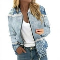 thumbnail image 1 of Fall Jacket for Women Oversize Zipper Bomber Vintage Floral Print Long Sleeve Casual Trendy Jacket, 1 of 5