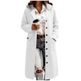thumbnail image 1 of Fall Jackets For Women 2025 Sevevn Womens Single Breasted Hooded Pea Coat Winter Wool Blend Over Coats Long Jackets, 1 of 9