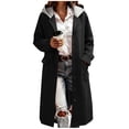 thumbnail image 1 of Fall Jackets For Women 2025 Sevevn Womens Single Breasted Hooded Pea Coat Winter Wool Blend Over Coats Long Jackets, 1 of 9