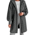 thumbnail image 1 of Fall Jackets For Women Fleece Zip Up Hooded Coat Solid Warm Loose Sherpa Lined Hoodie Fuzzy Outerwear Trendy Clothes, 1 of 6
