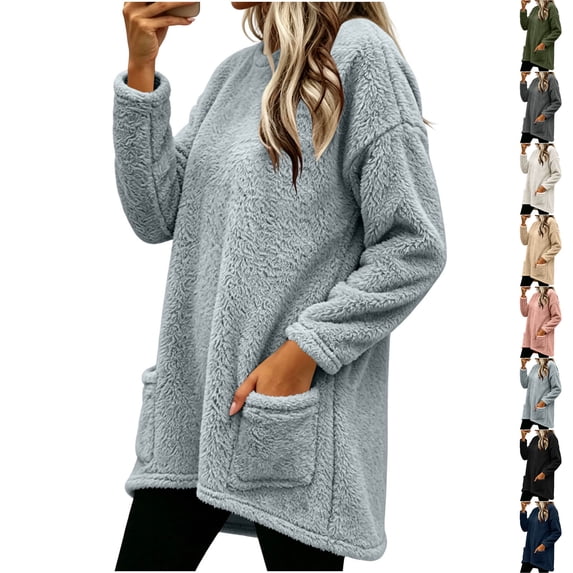 Fall Jackets For Women Women's Fashion Solid Color Long Sleeve Winter Leisure Elegant Jacket Light Blue L