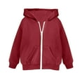 thumbnail image 1 of Fall Jackets for Toddler Kids Toddler Kids Boys Girls Fashion Cute Color Plush Warm Long Sleeved Casual Sports Tracksuits Hooded Coat New Fall Jackets Winter Outerwear Red 7T, 1 of 7