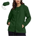 thumbnail image 1 of Fall Jackets for Women Waterproof New Rain Jacket Women Lightweight Waterproof Raincoats Packable Travel Hiking Hooded Windbreaker with Pockets Green 5XL, 1 of 7