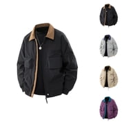 Fall Jackets for Men 2025 Long Sleeve Outdoor Casual Collared Zip Up Jacket with Pockets Outerwear Coat