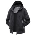 thumbnail image 1 of Fall Jackets for Men, Jacket Mens Rain Outdoor Plain Windbreaker Hiking Raincoats Jogging Breathable Rain Coats Black XXXL, 1 of 6