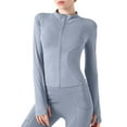 thumbnail image 1 of Fall Jackets for Women 2025 Slim Fit Yoga Workout Full Zip Long Sleeve Running Athletic Quick-Dry Top with Thumb Holes Winter Coats, 1 of 7