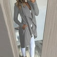 thumbnail image 1 of Fall Jackets for Women Casual womens lightweight cardigan cropped Casua Solid Long Sleeve Turn-down Collar Outwear Coats Tops, 1 of 6