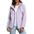 thumbnail image 1 of Fall Jackets for Women Waterproof Windbreaker Zip Up Hooded Outdoor Rain Jacket with Multi Pockets for Hiking Travel Workwear, 1 of 9