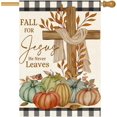 thumbnail image 1 of Fall for Jesus Cross Garden Flag 12x18 Inch Double Sided for Outside, Thanksgiving Autumn Pumpkins Outdoor Seasonal Yard Flag Farmhouse Porch Decor 5-12, 1 of 6