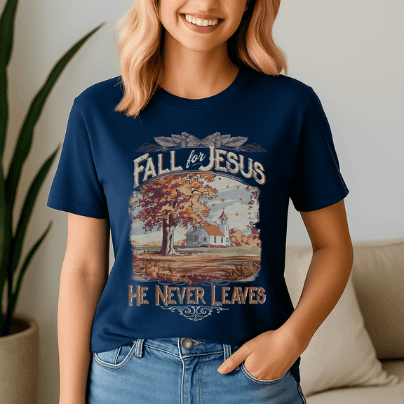 Fall For Jesus He Never Leaves Fall Christian Religious, Thanksgiving Shirt,Turkey Tee,Holiday Gift ,Happy Thanksgiving Tshirt,Turkey Day,Family Gobble ,Pumpkin,