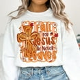 thumbnail image 1 of Fall for Jesus Sweatshirt, Floral Christian Fall Sweatshirt, Preppy Autumn Pumpkin Cross Sweatshirt, Christian Bible Verse Shirt, Coquette Fall Sweatshirt, 1 of 5