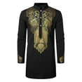 thumbnail image 1 of Fall Jumpsuits for Men African Gold Embroidered Long Sleeve Dashiki Tunic For Men Trendy Clothes, 1 of 8
