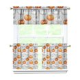 thumbnail image 1 of Fall Kitchen Curtains 24 Inch Short - 3 Panel Set, Autumn Harvest Print, Rod Pocket Window Treatment for Thanksgiving, Farmhouse, Cafe, Living Room - Machine Washable, 1 of 6