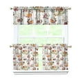 thumbnail image 1 of Fall Kitchen Curtains 24 Inch Short - 3 Panel Set, Autumn Harvest Print, Rod Pocket Window Treatment for Thanksgiving, Farmhouse, Cafe, Living Room - Machine Washable, 1 of 6