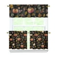 thumbnail image 1 of Fall Kitchen Curtains 24 Inch Short - 3 Panel Set, Autumn Harvest Print, Rod Pocket Window Treatment for Thanksgiving, Farmhouse, Cafe, Living Room - Machine Washable, 1 of 6