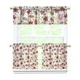 thumbnail image 1 of Fall Kitchen Curtains 24 Inch Short - 3 Panel Set, Autumn Harvest Print, Rod Pocket Window Treatment for Thanksgiving, Farmhouse, Cafe, Living Room - Machine Washable, 1 of 6