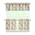 thumbnail image 1 of Fall Kitchen Curtains 24 Inch Short - 3 Panel Set, Autumn Harvest Print, Rod Pocket Window Treatment for Thanksgiving, Farmhouse, Cafe, Living Room - Machine Washable, 1 of 6