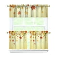 thumbnail image 1 of Fall Kitchen Curtains 24 Inch Short - 3 Panel Set, Autumn Harvest Print, Rod Pocket Window Treatment for Thanksgiving, Farmhouse, Cafe, Living Room - Machine Washable, 1 of 6